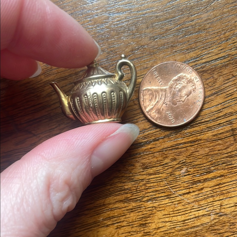 Miniature Gold Teapot Charm